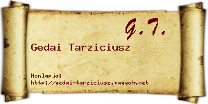 Gedai Tarziciusz névjegykártya